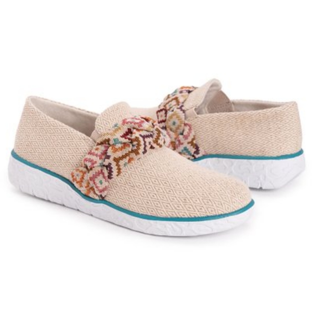 MUK LUKS Geometric Boardwalk Stroll Slip Ons footwear.